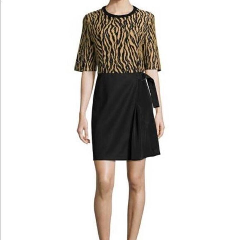 3.1 Philip LimTiger-Print Combo Wrap Dress Size 4